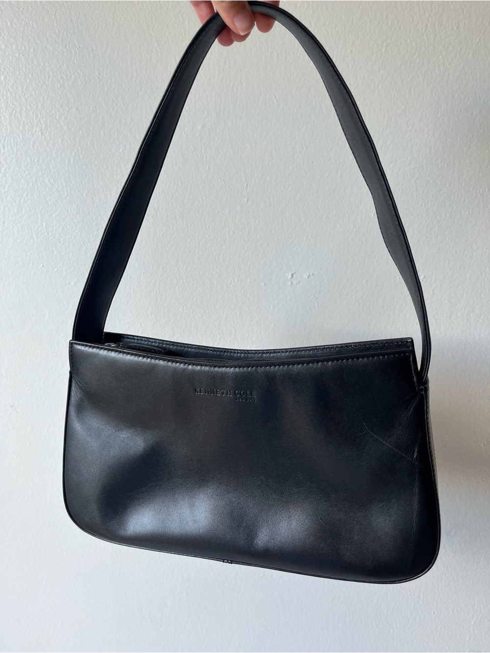 Kenneth Cole Black Leather Shoulder Bag 90s y2k